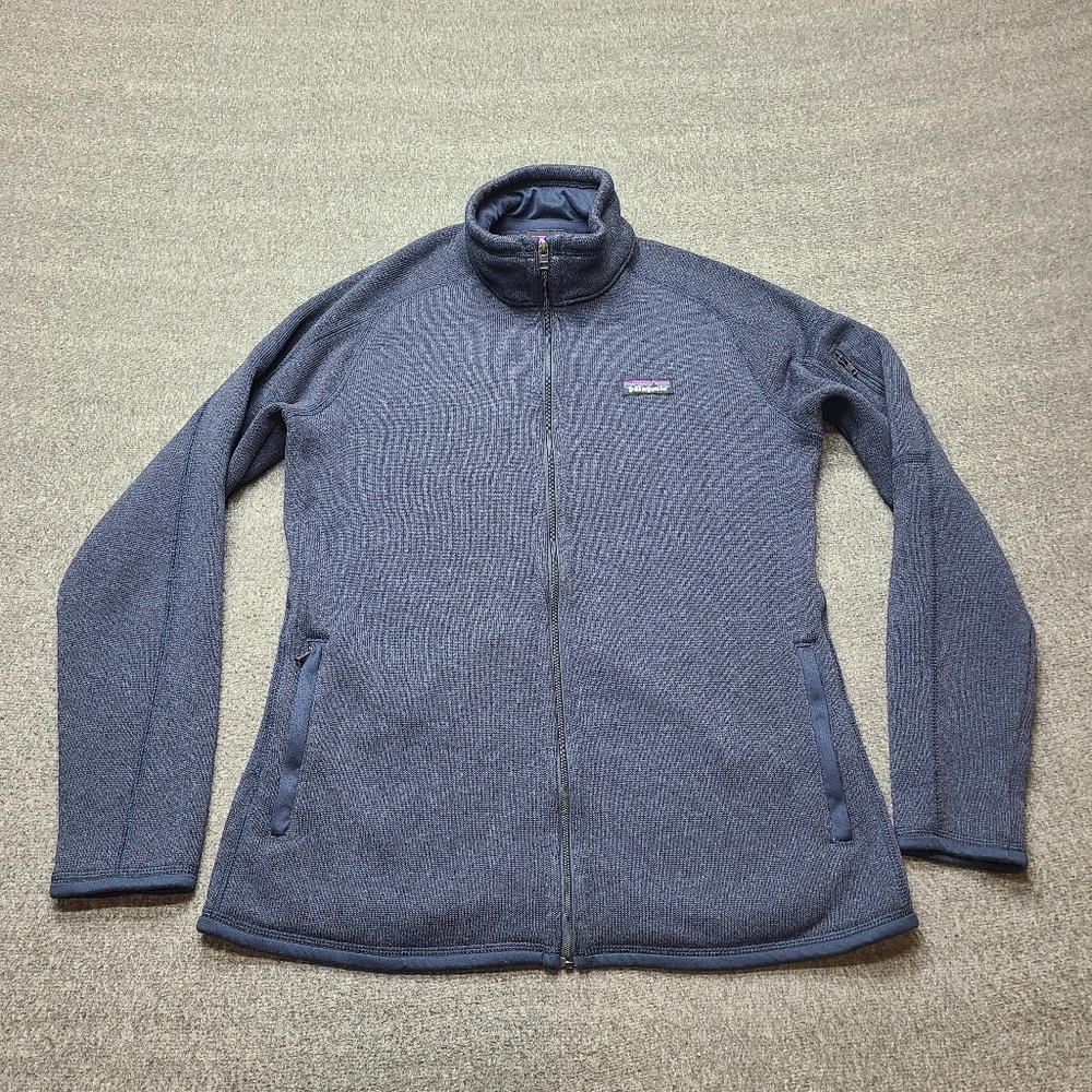 Patagonia Womens Large Sweater Jacket Large Navy Full Zip Fleece